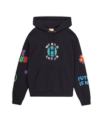Hoodie World lover - Dark Anthracite