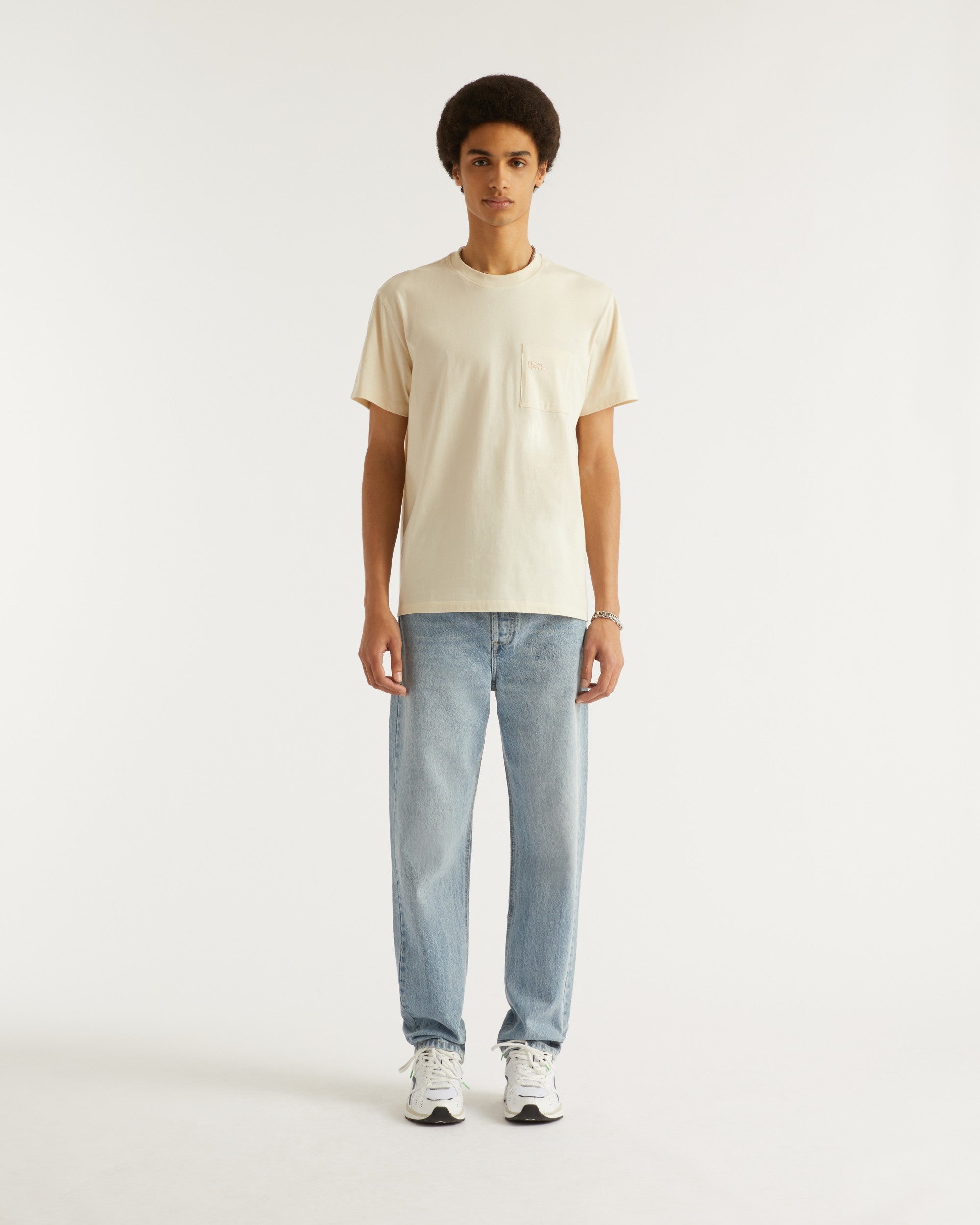 T-shirt à col rond et poche - Desert Sand