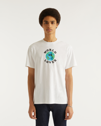 T-shirt World Lover à col rond - White