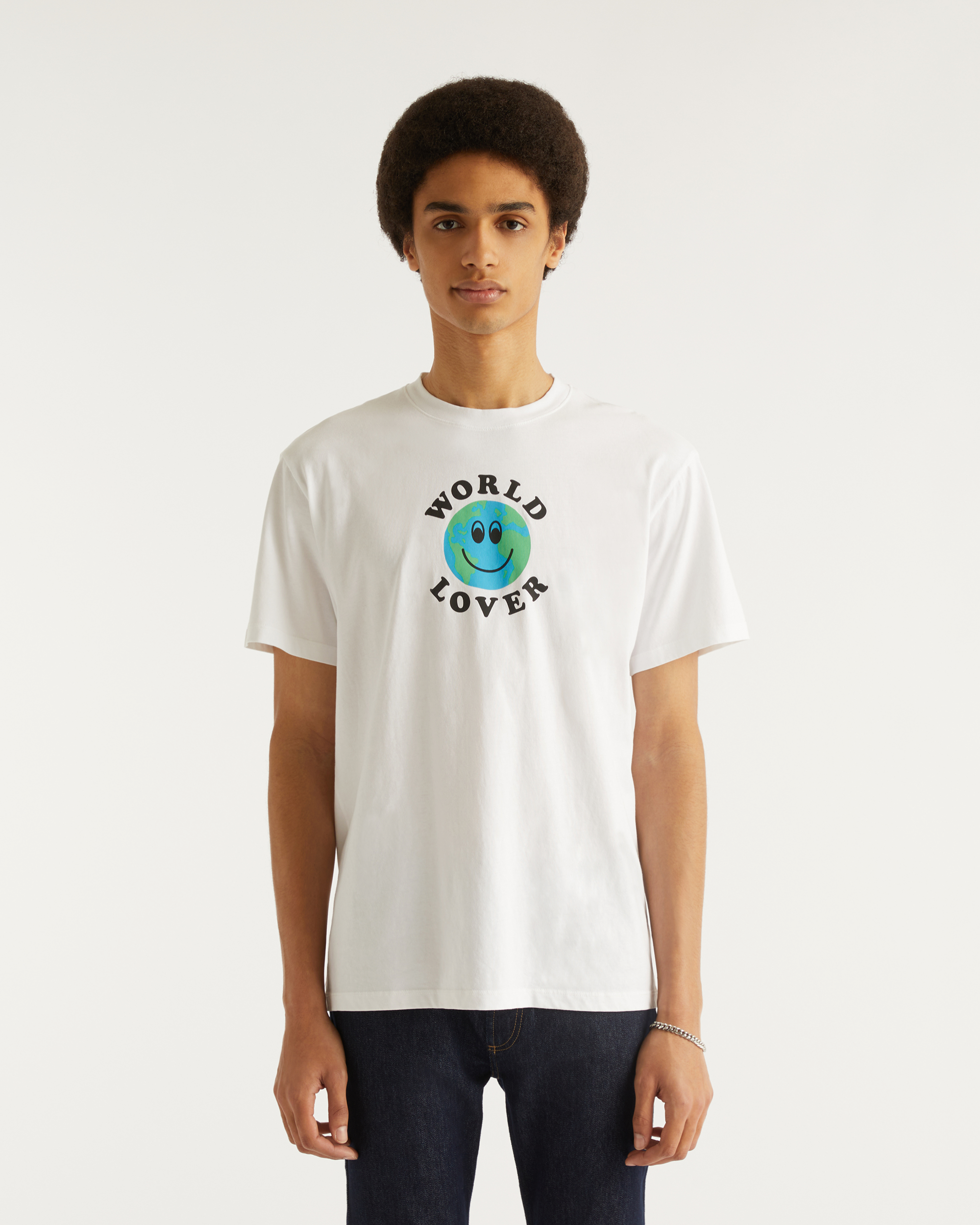 T-shirt World Lover à col rond - White