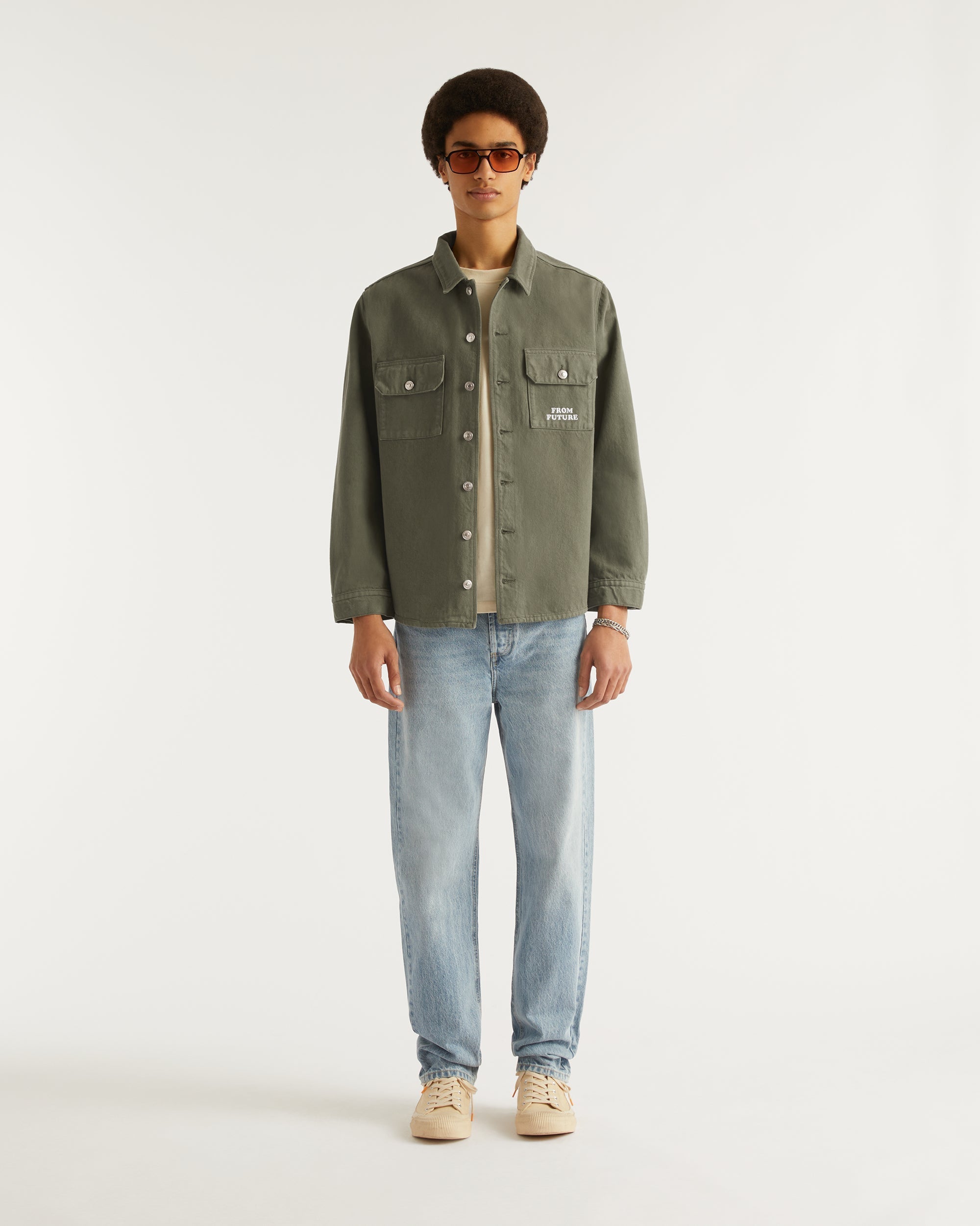 Surchemise à broderie From Future - Khaki