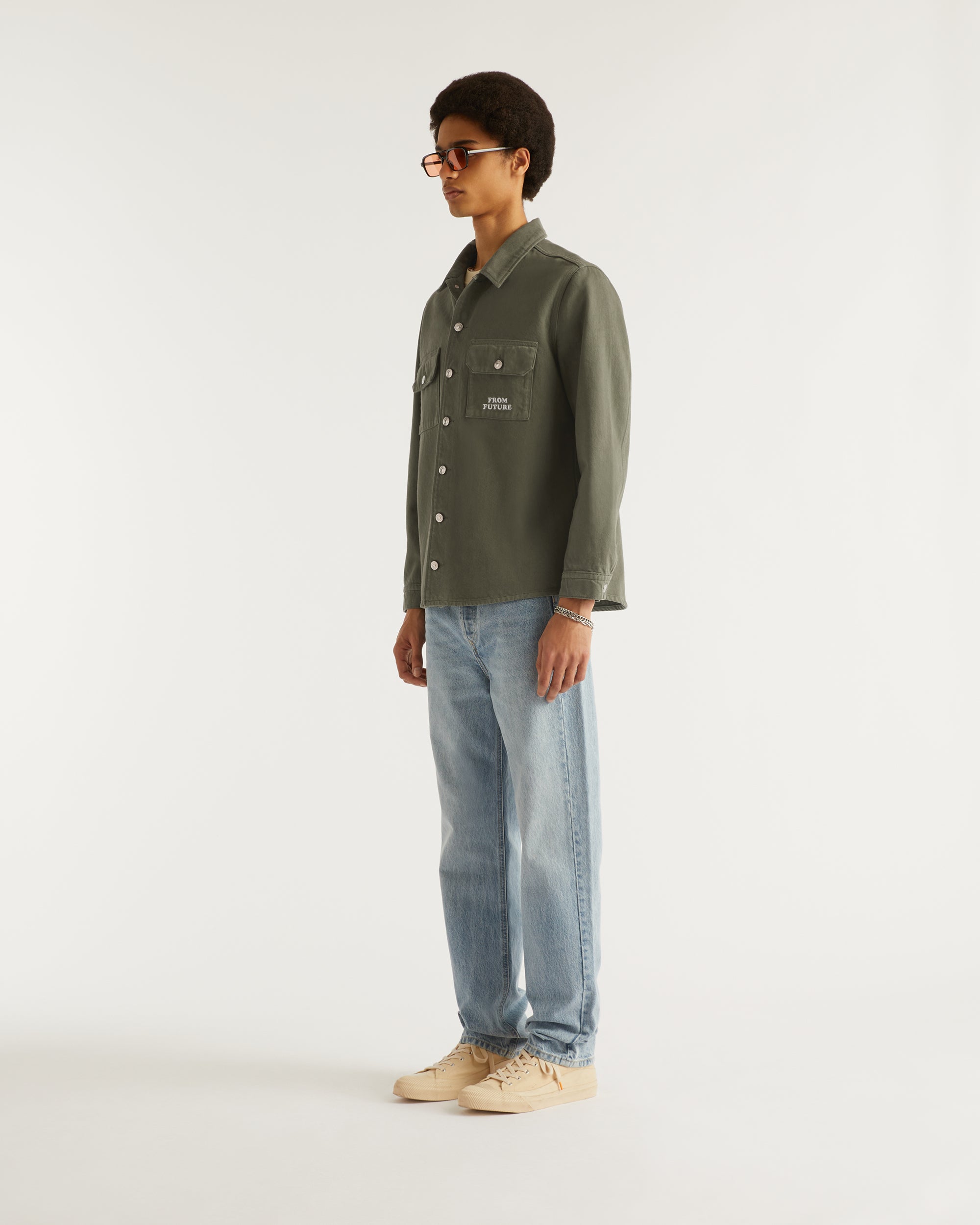 Surchemise à broderie From Future - Khaki