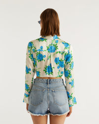 Chemise à manches longues Emma en soie - Big Roses