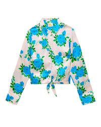 Chemise à manches longues Emma en soie - Big Roses