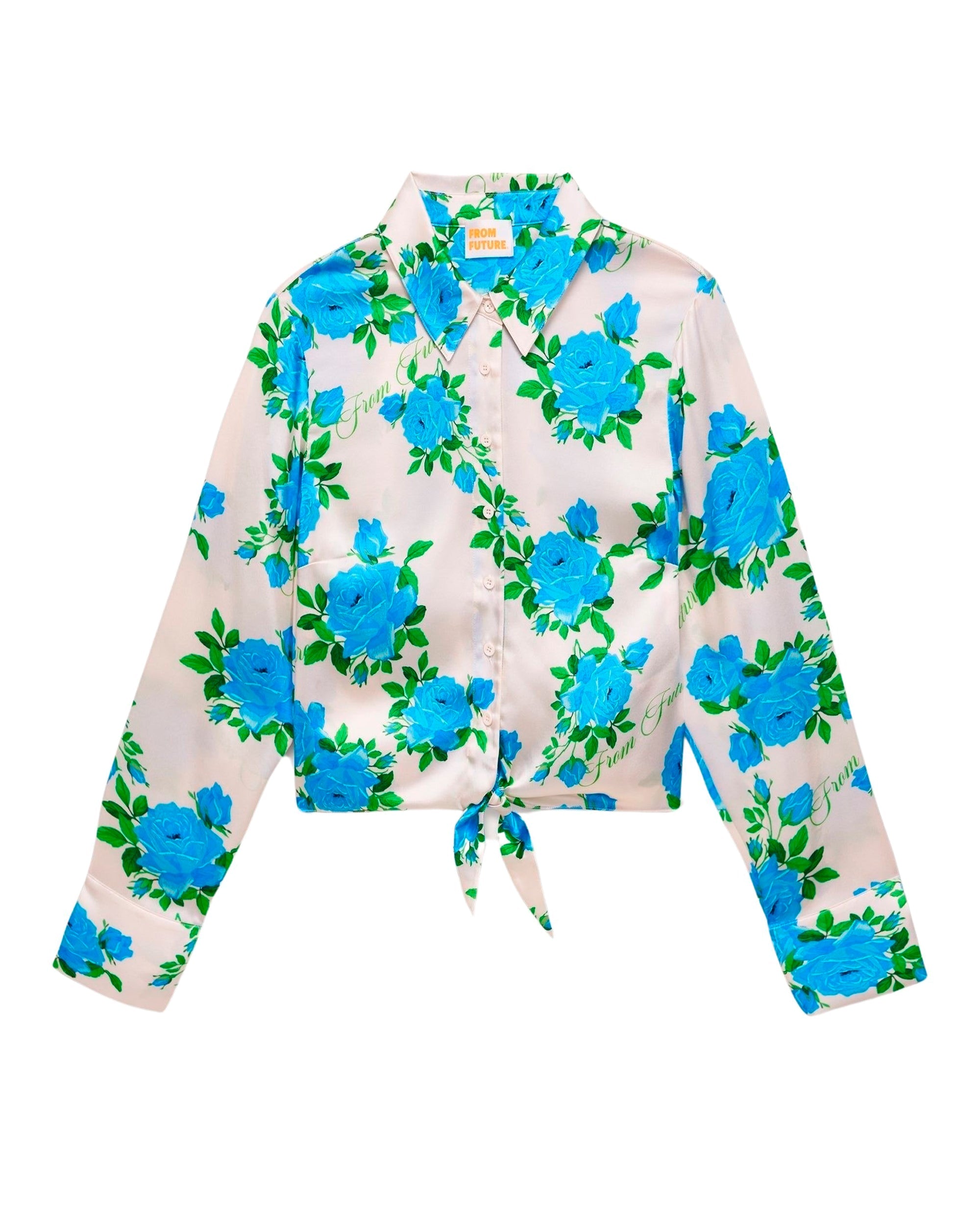 Chemise à manches longues Emma en soie - Big Roses