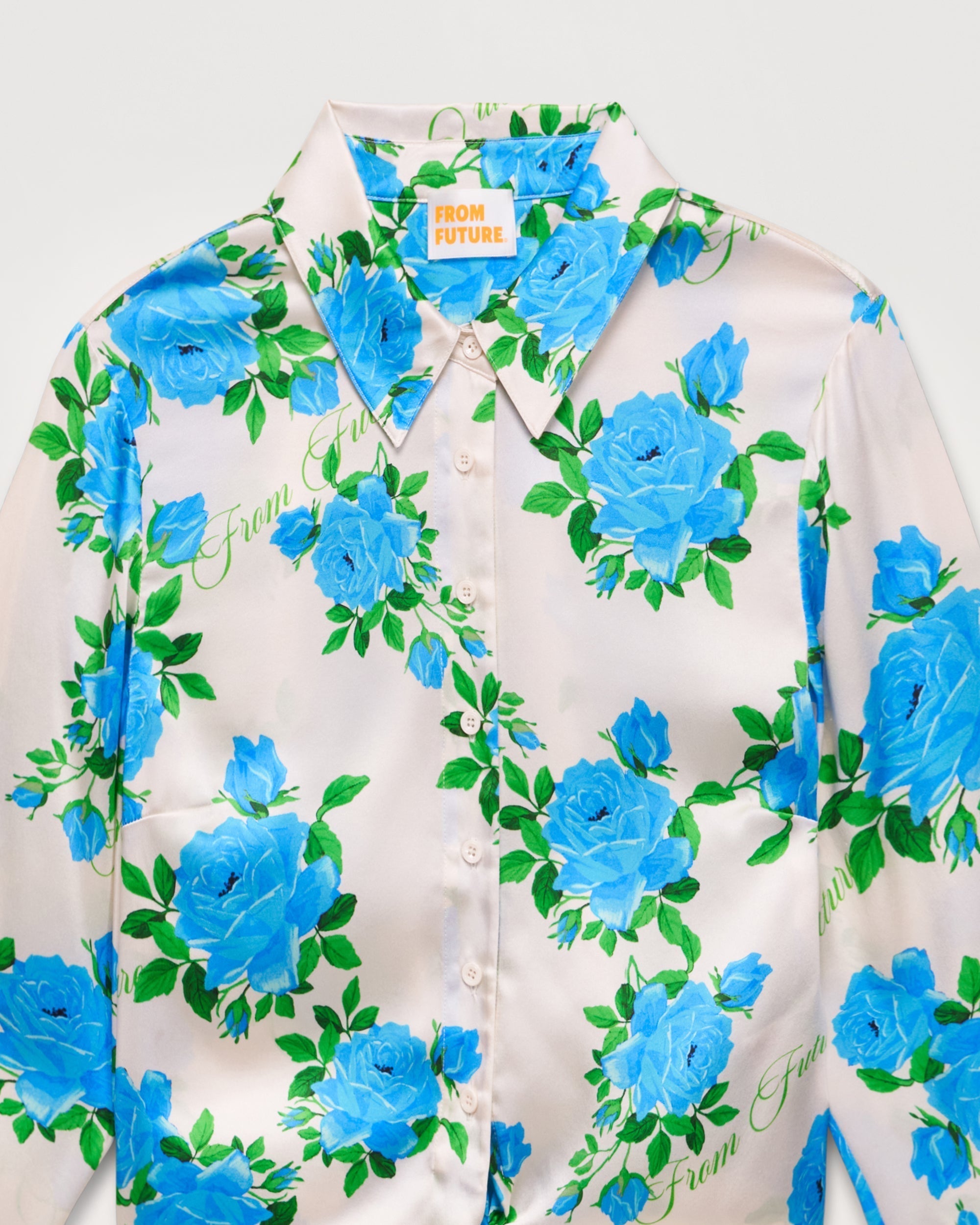 Chemise à manches longues Emma en soie - Big Roses