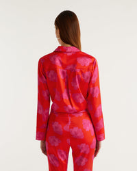 Chemise à manches longues Emma en soie - Red Poppy