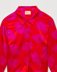Chemise à manches longues Emma en soie - Red Poppy