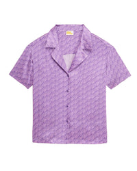 Chemise à manches courtes Lya en soie - Purple Signature