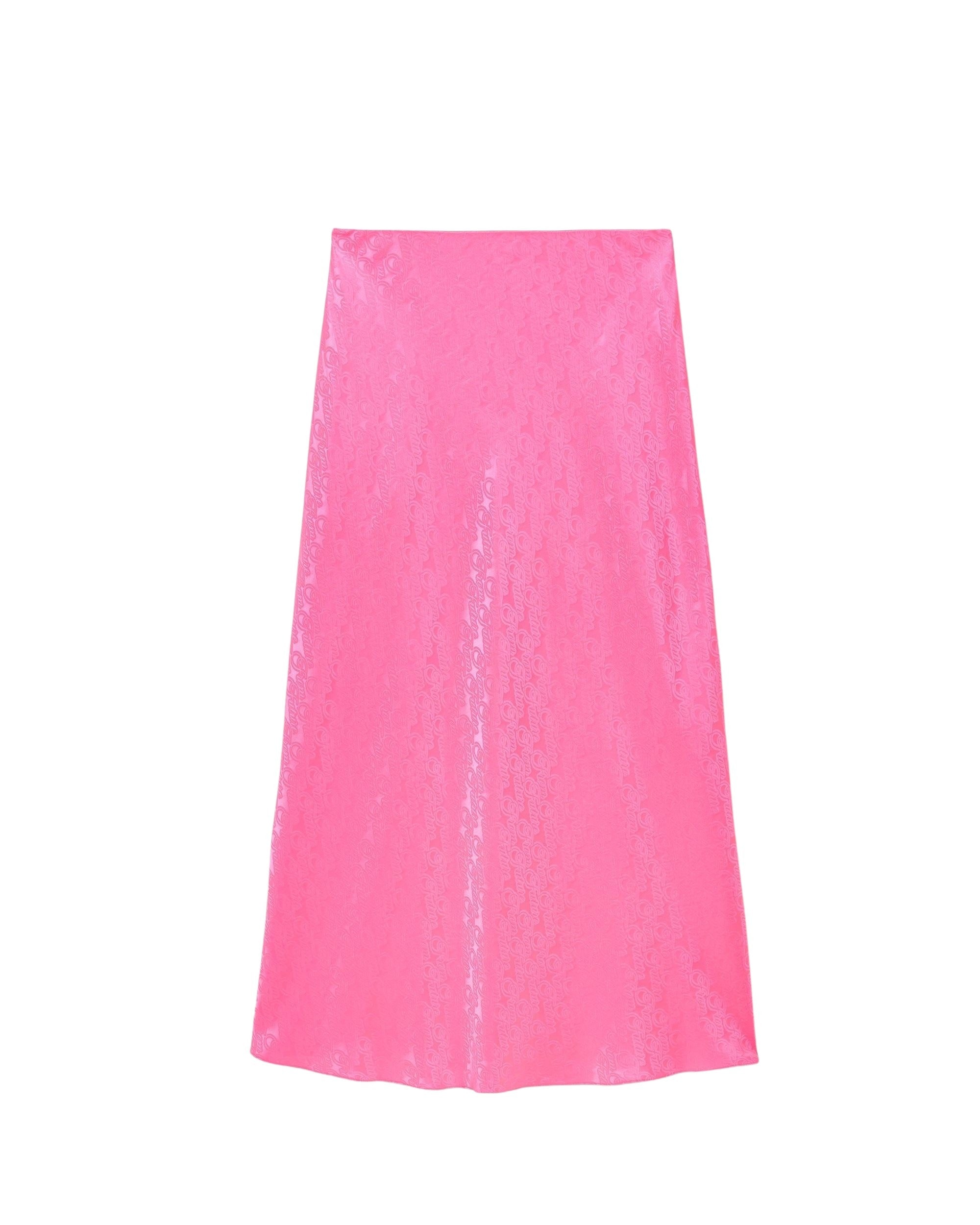 Jupe mi longue Carmen en soie - Pink Jacquard