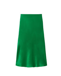 Jupe mi longue Carmen en soie - Green