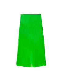 Jupe mi longue Gina en soie - Neon Green