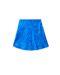 Mini jupe fluide Lenny en soie - Blue Zebra