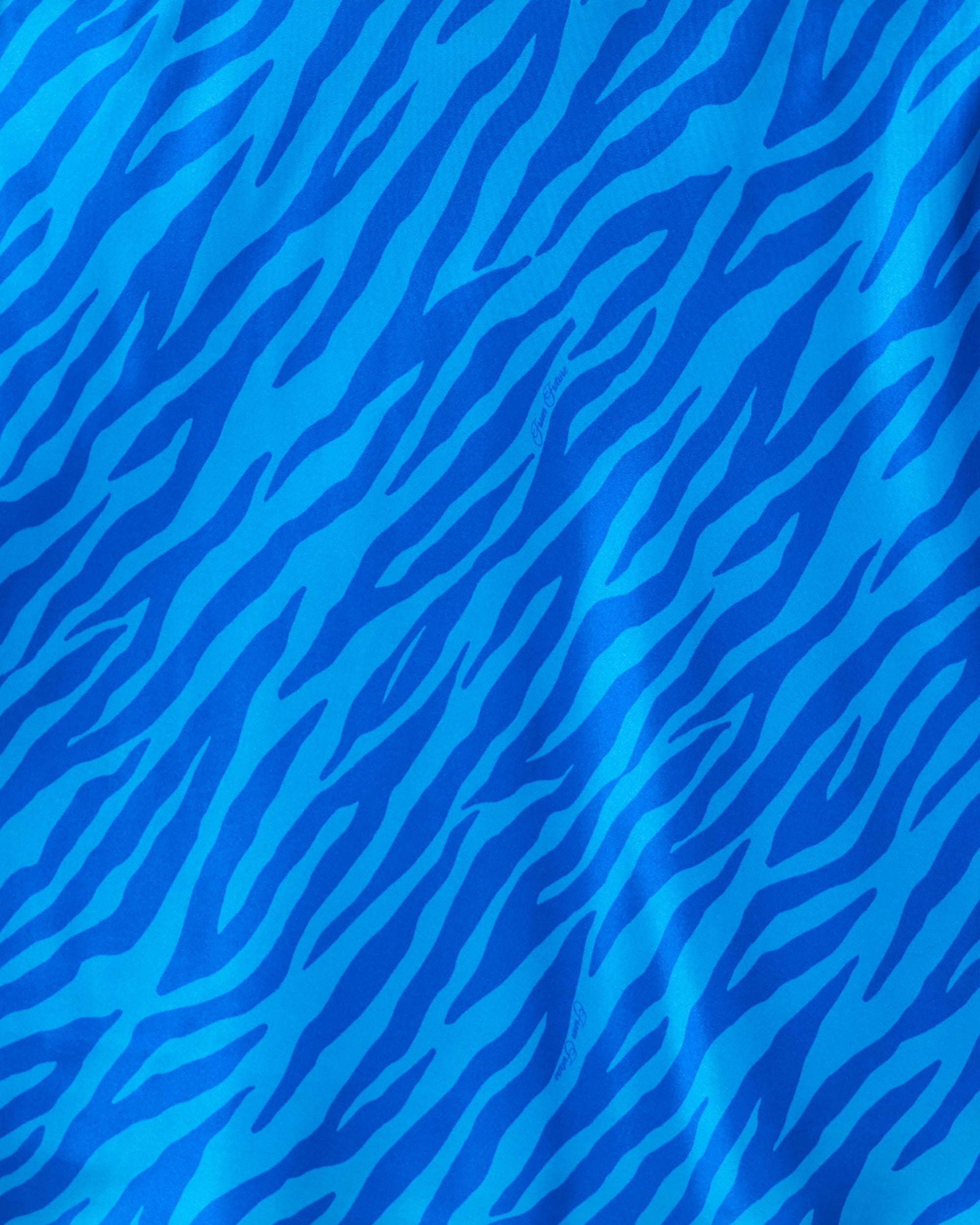 Mini jupe fluide Lenny en soie - Blue Zebra