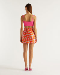 Mini jupe fluide Lenny en soie - Little Roses