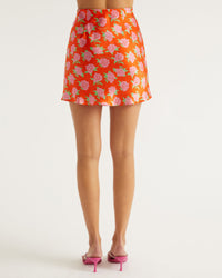 Mini jupe fluide Lenny en soie - Little Roses