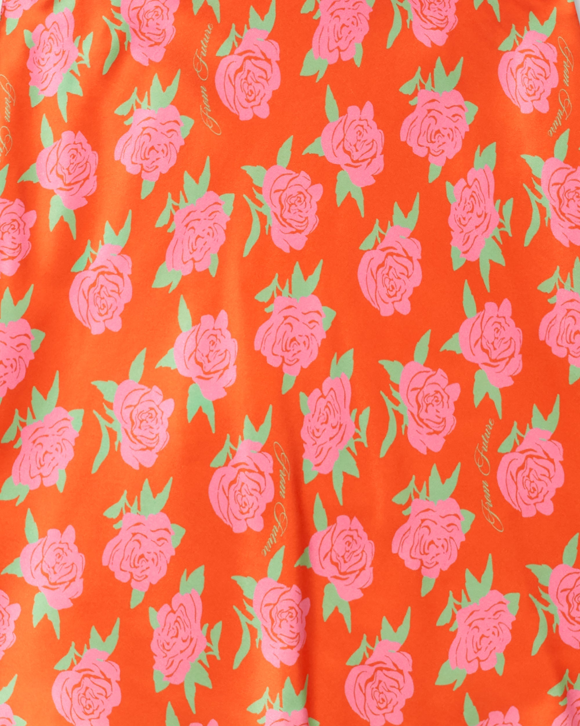 Mini jupe fluide Lenny en soie - Little Roses