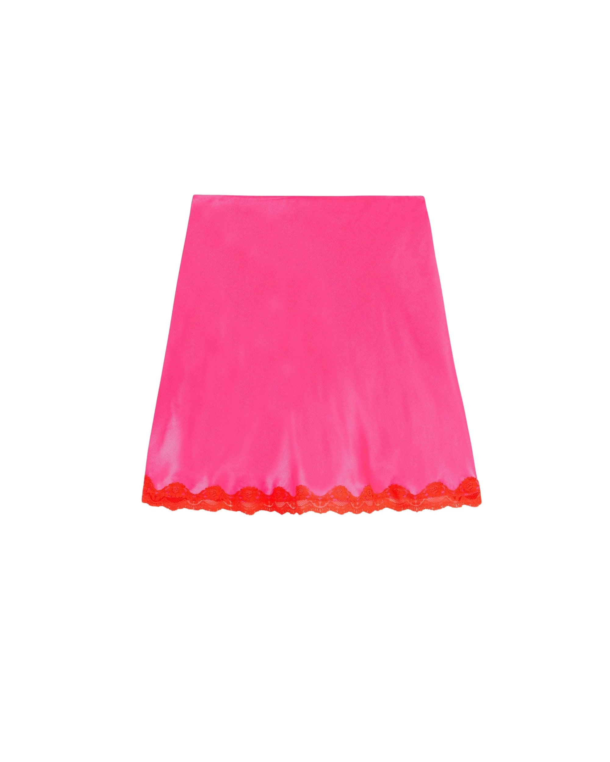 Mini jupe Bradie en soie - Neon Pink