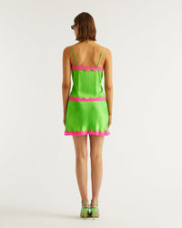Mini jupe Bradie en soie - Neon Green