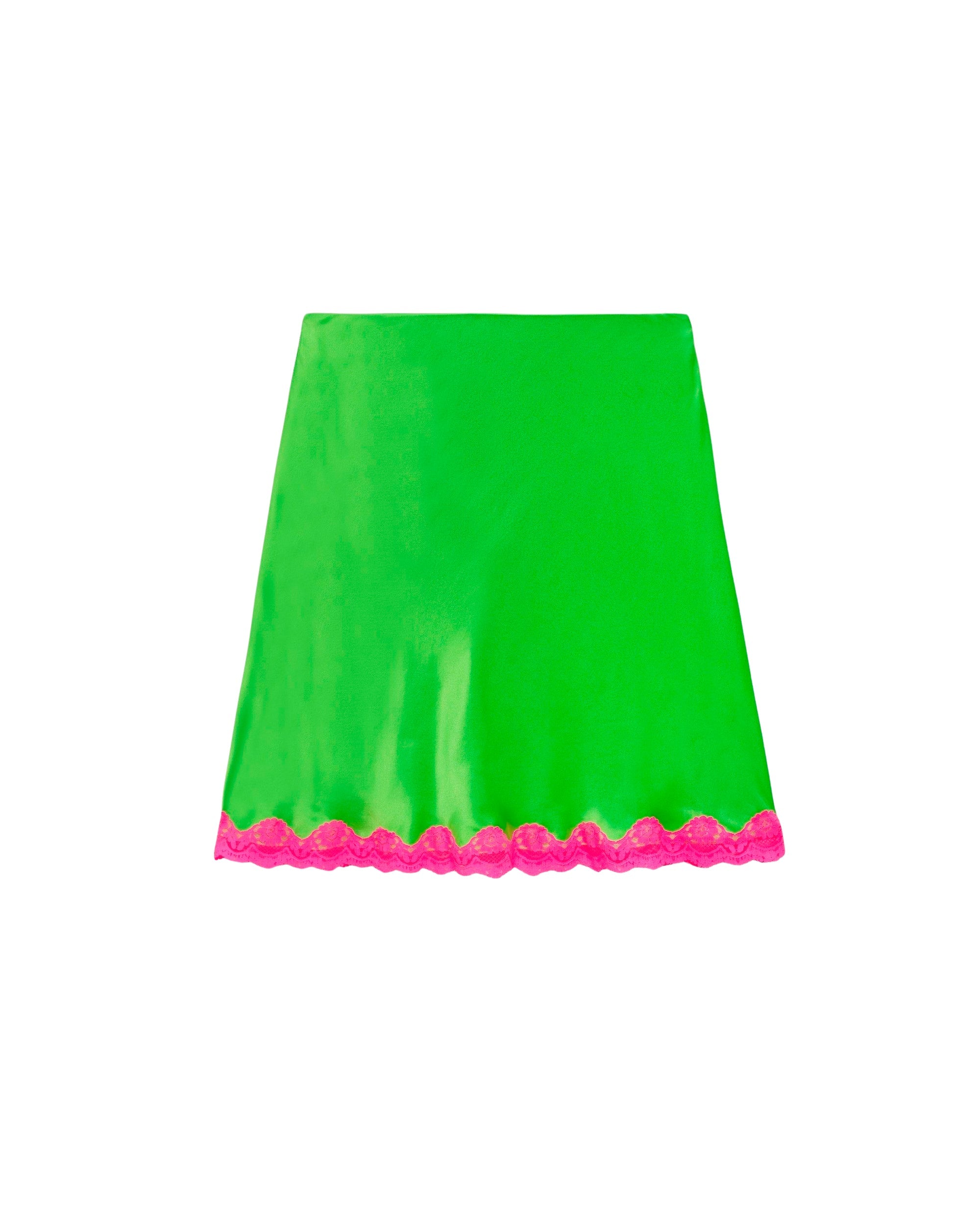 Mini jupe Bradie en soie - Neon Green