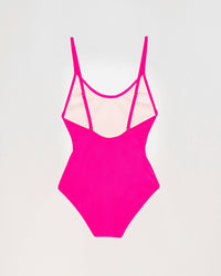 Maillot de bain une pièce à fines bretelles - Neon Pink