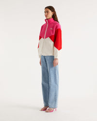 Veste polaire oversize tricolore - Beach Pink