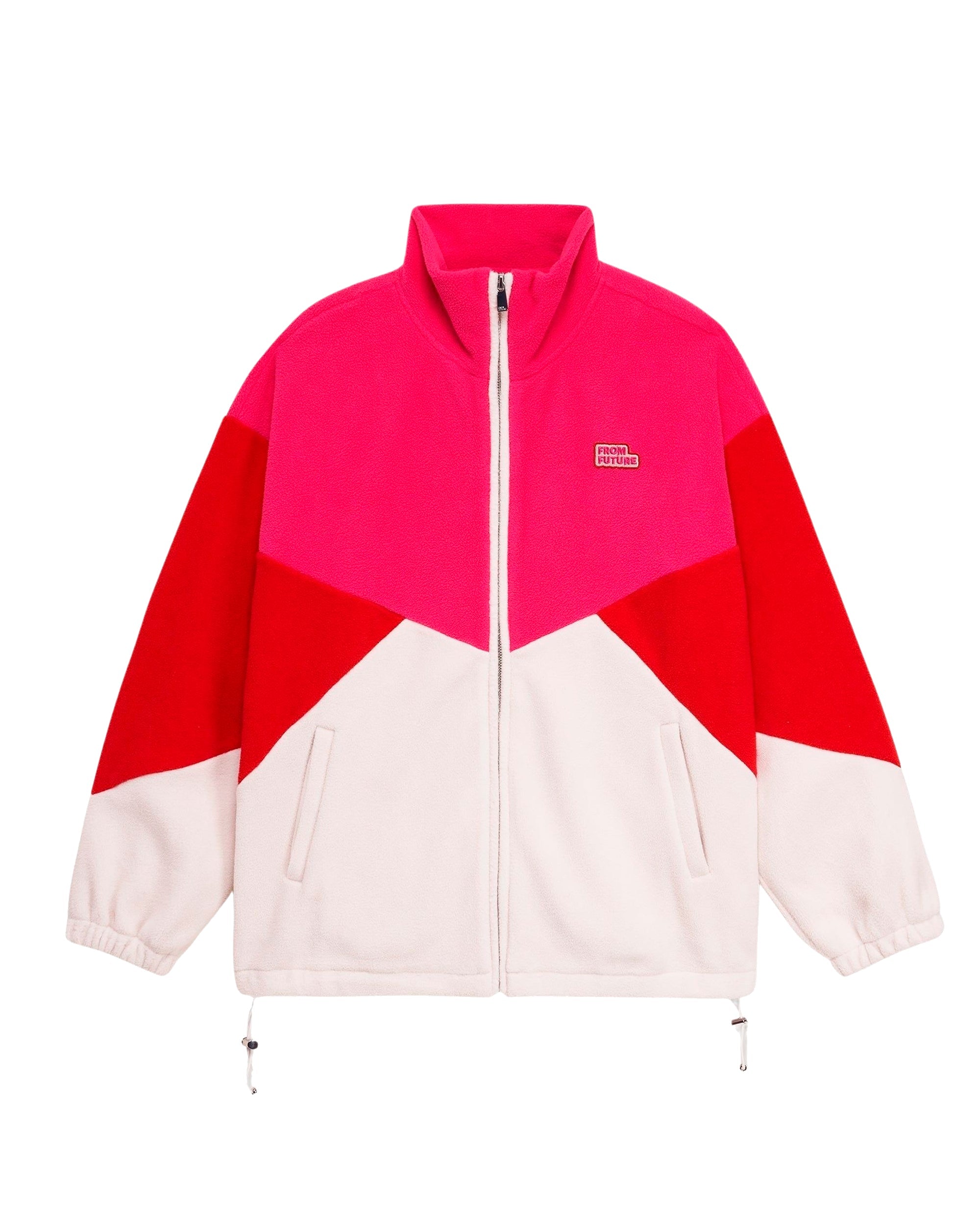 Veste polaire oversize tricolore - Beach Pink