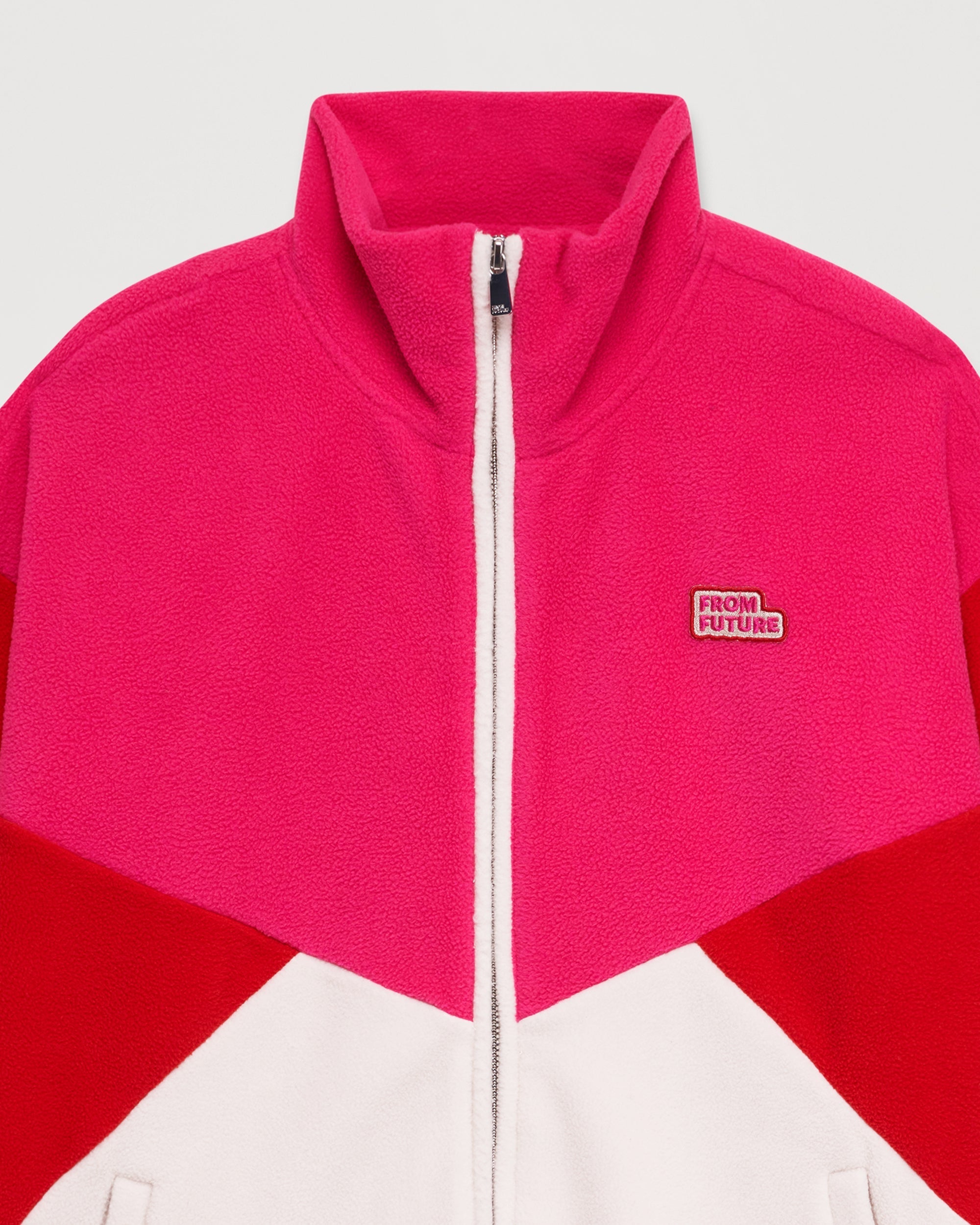 Veste polaire oversize tricolore - Beach Pink