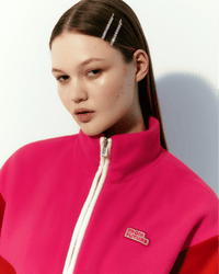 Veste polaire oversize tricolore - Beach Pink