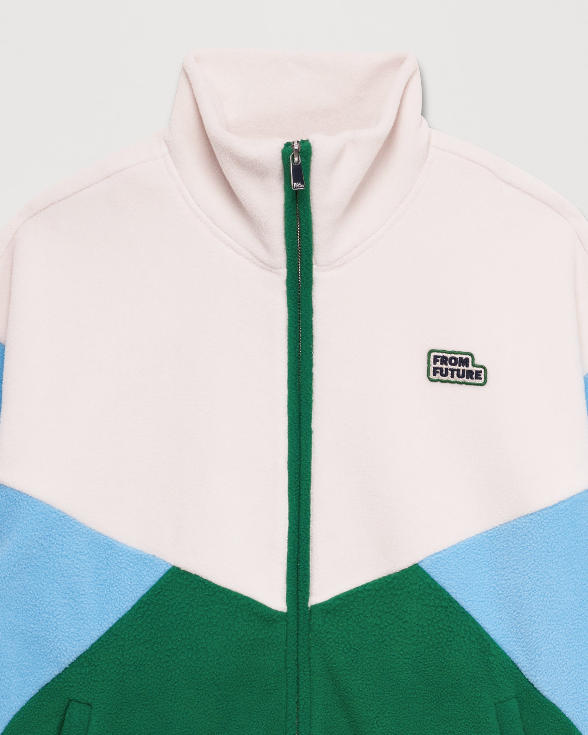 Veste polaire oversize tricolore - Holiday Green