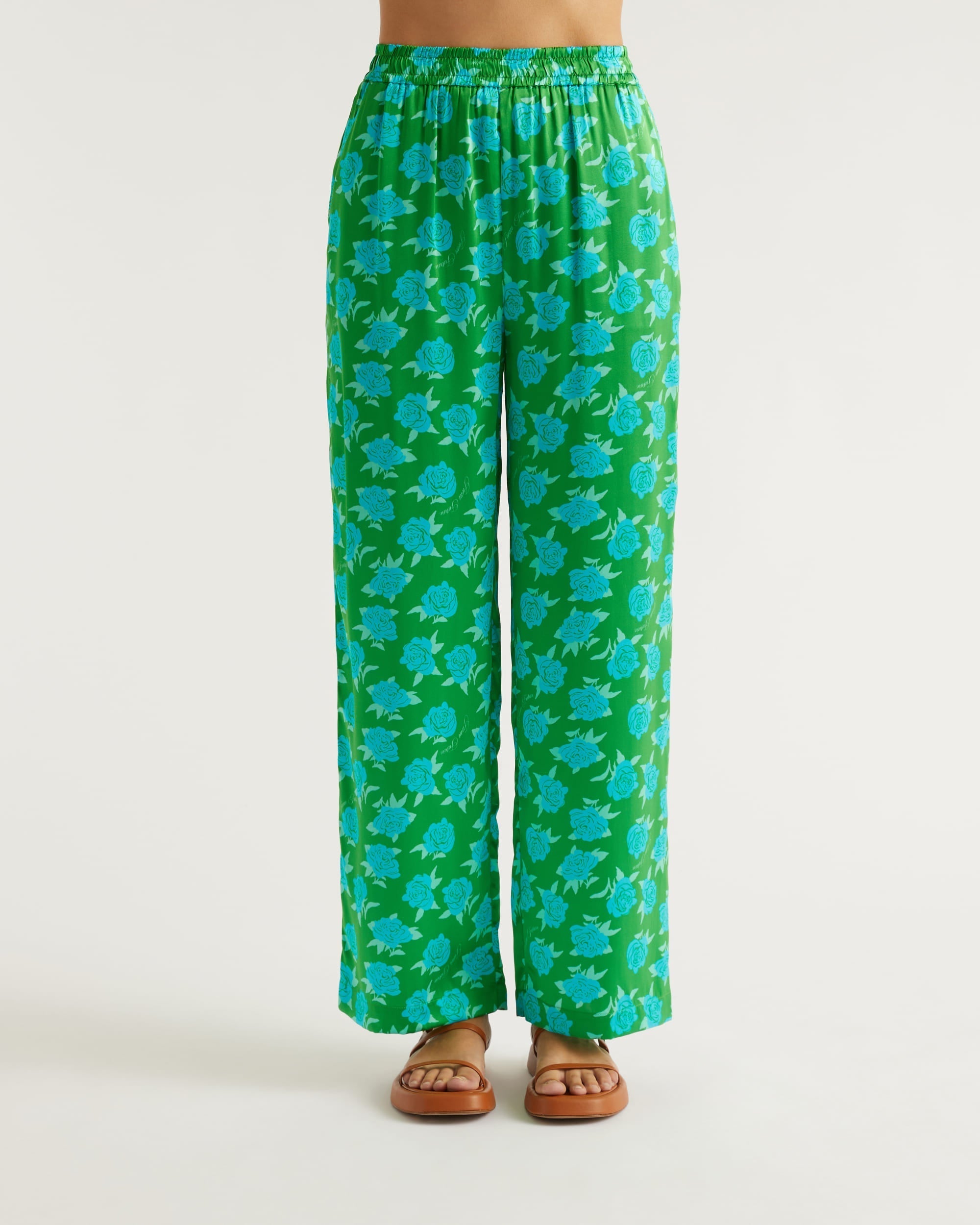 Pantalon large Regine en soie - Little Roses
