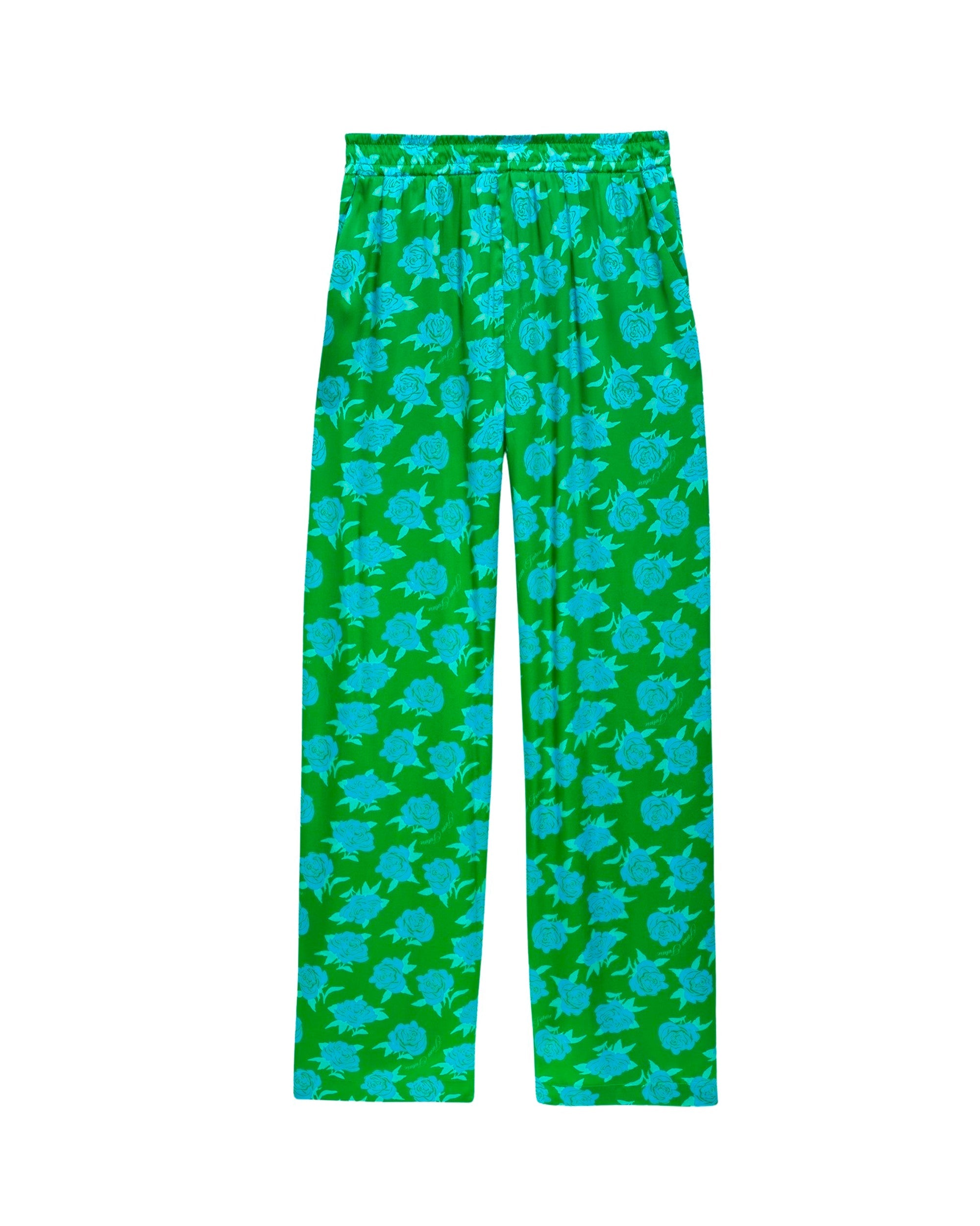 Pantalon large Regine en soie - Little Roses