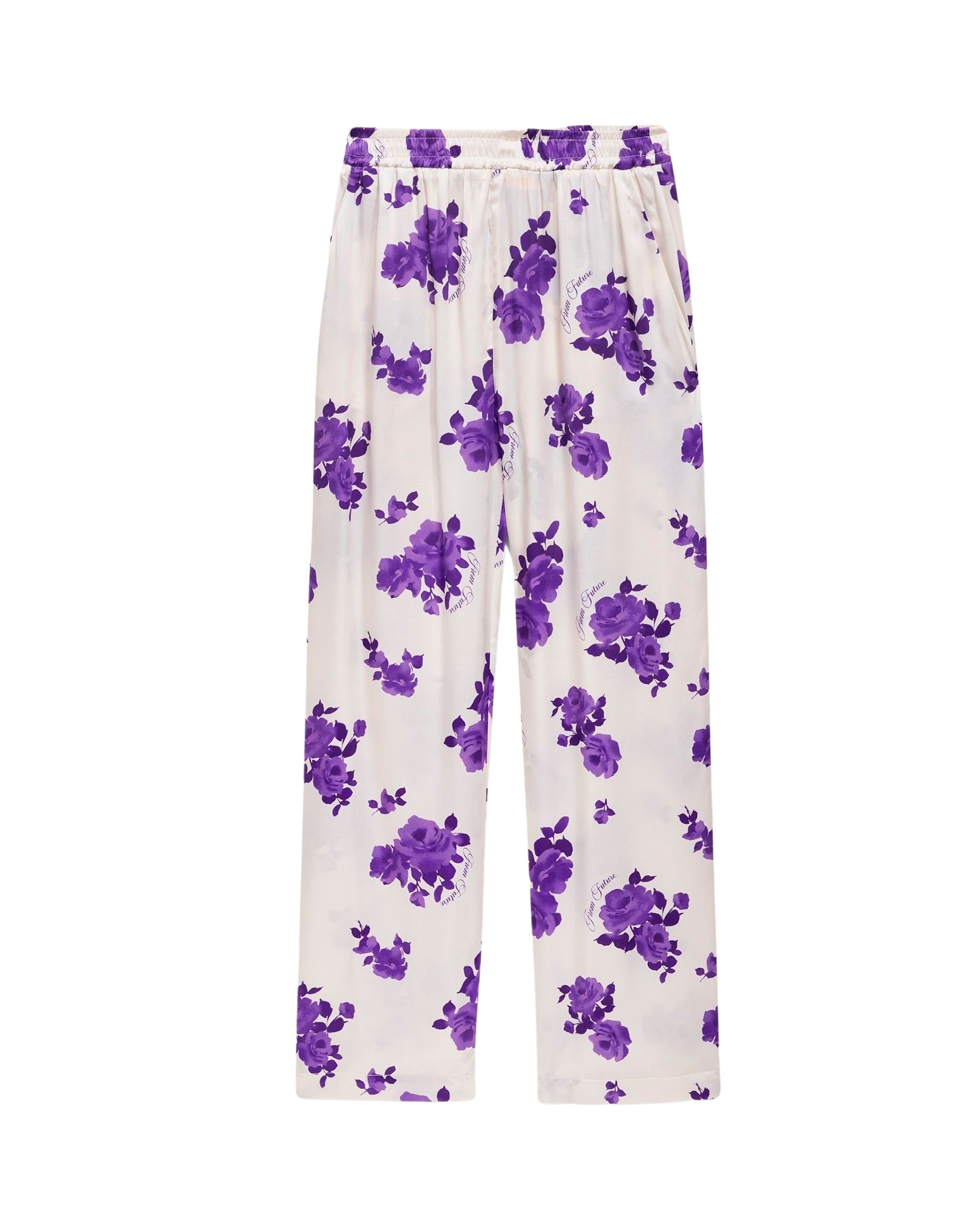 Pantalon large Regine en soie - Purple