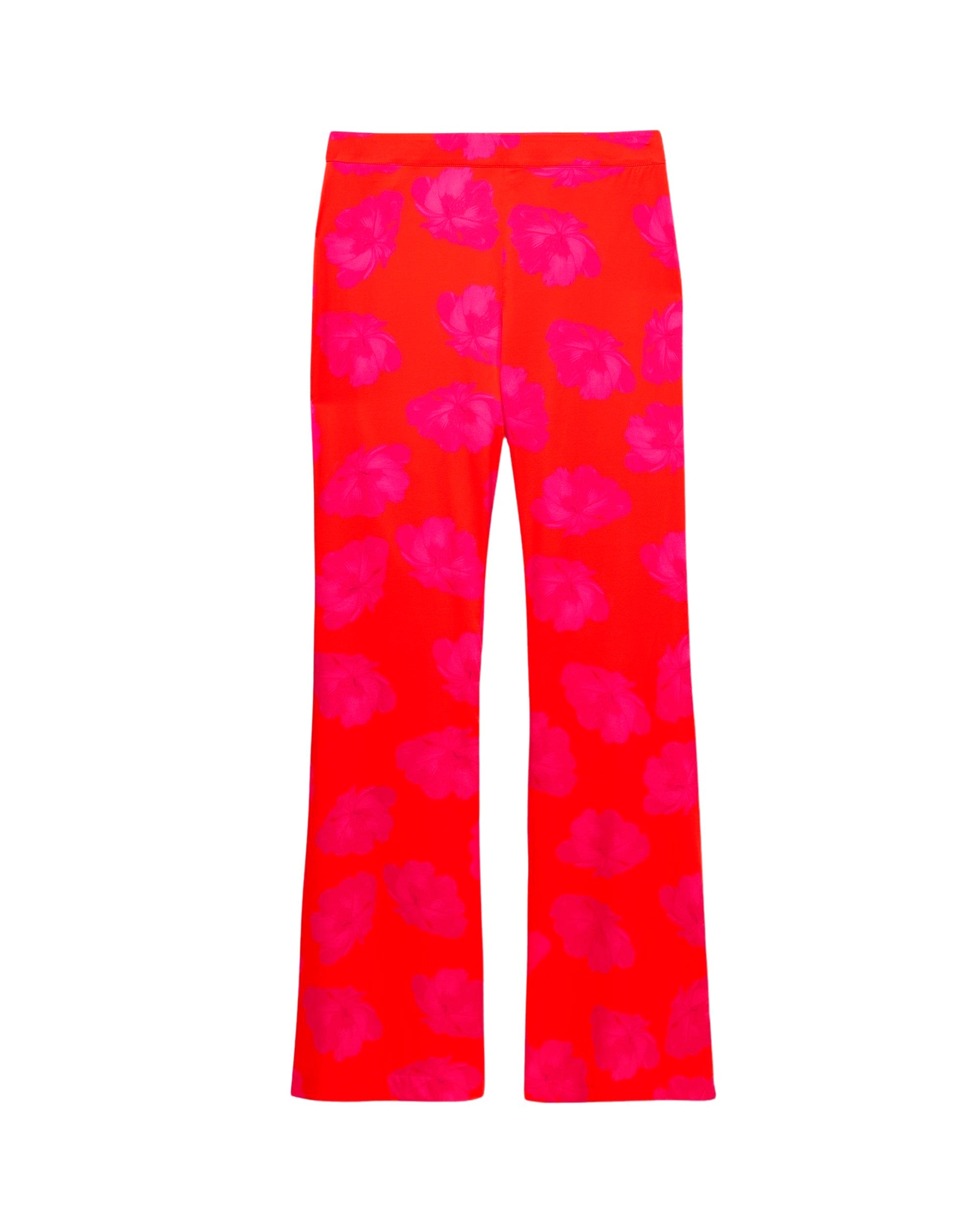 Pantalon flare Milla en soie - Red Poppy