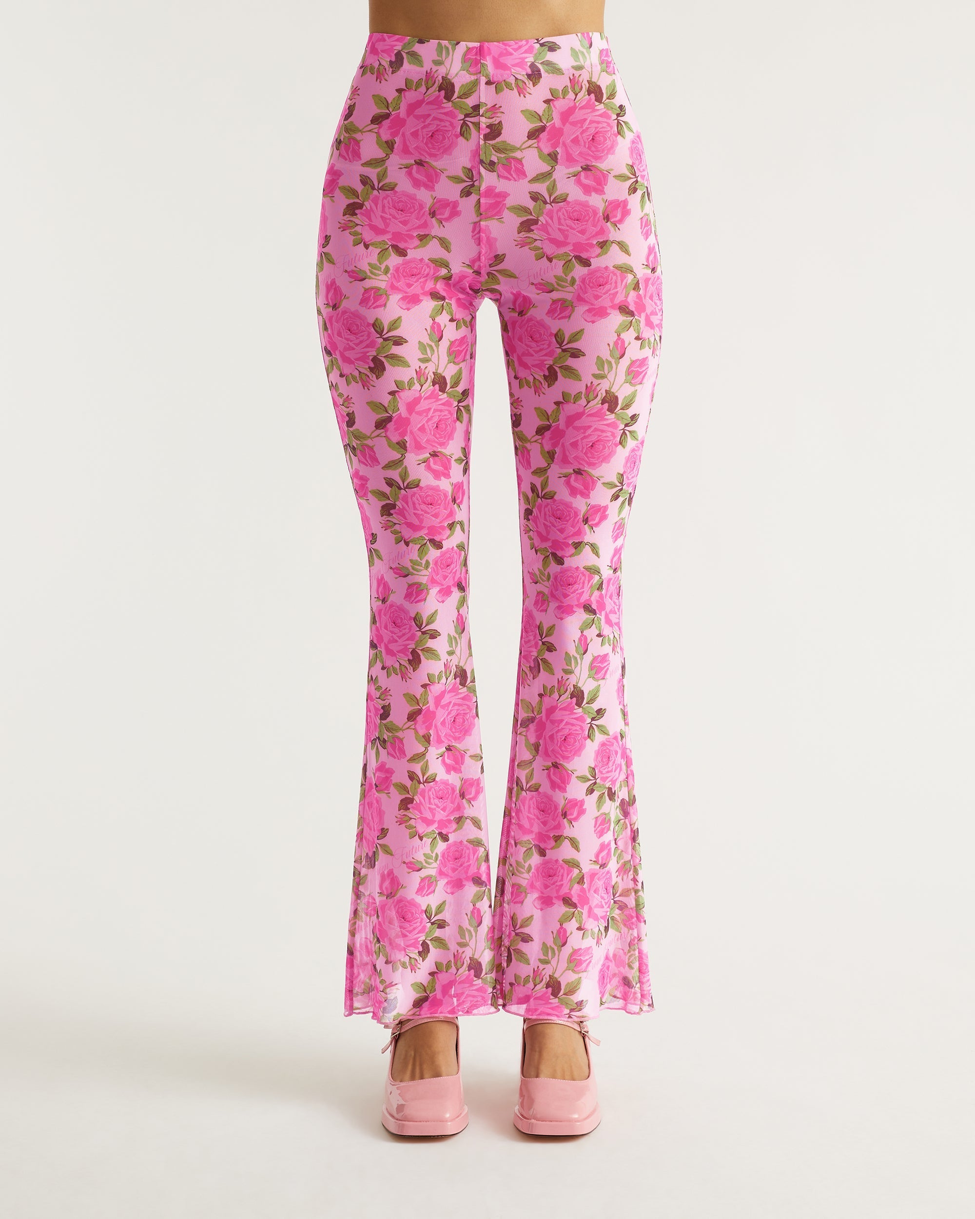 Pantalon flare à imprimé fleuri - Big Roses