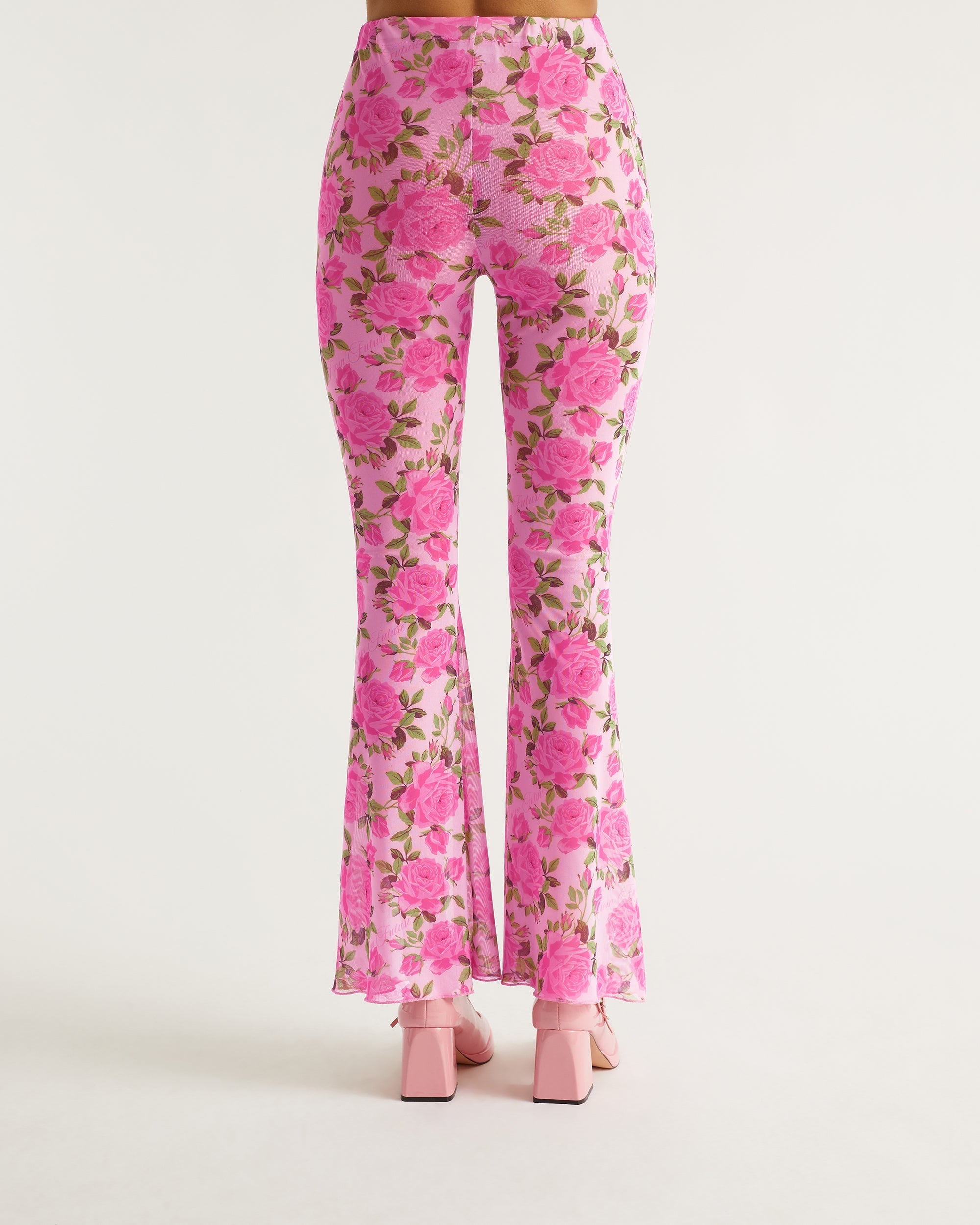 Pantalon flare à imprimé fleuri - Big Roses