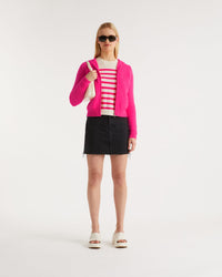 Hoodie court zippé classique en cachemire - Holiday Pink