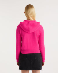 Hoodie court zippé classique en cachemire - Holiday Pink