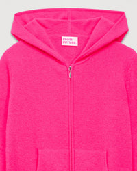 Hoodie court zippé classique en cachemire - Holiday Pink