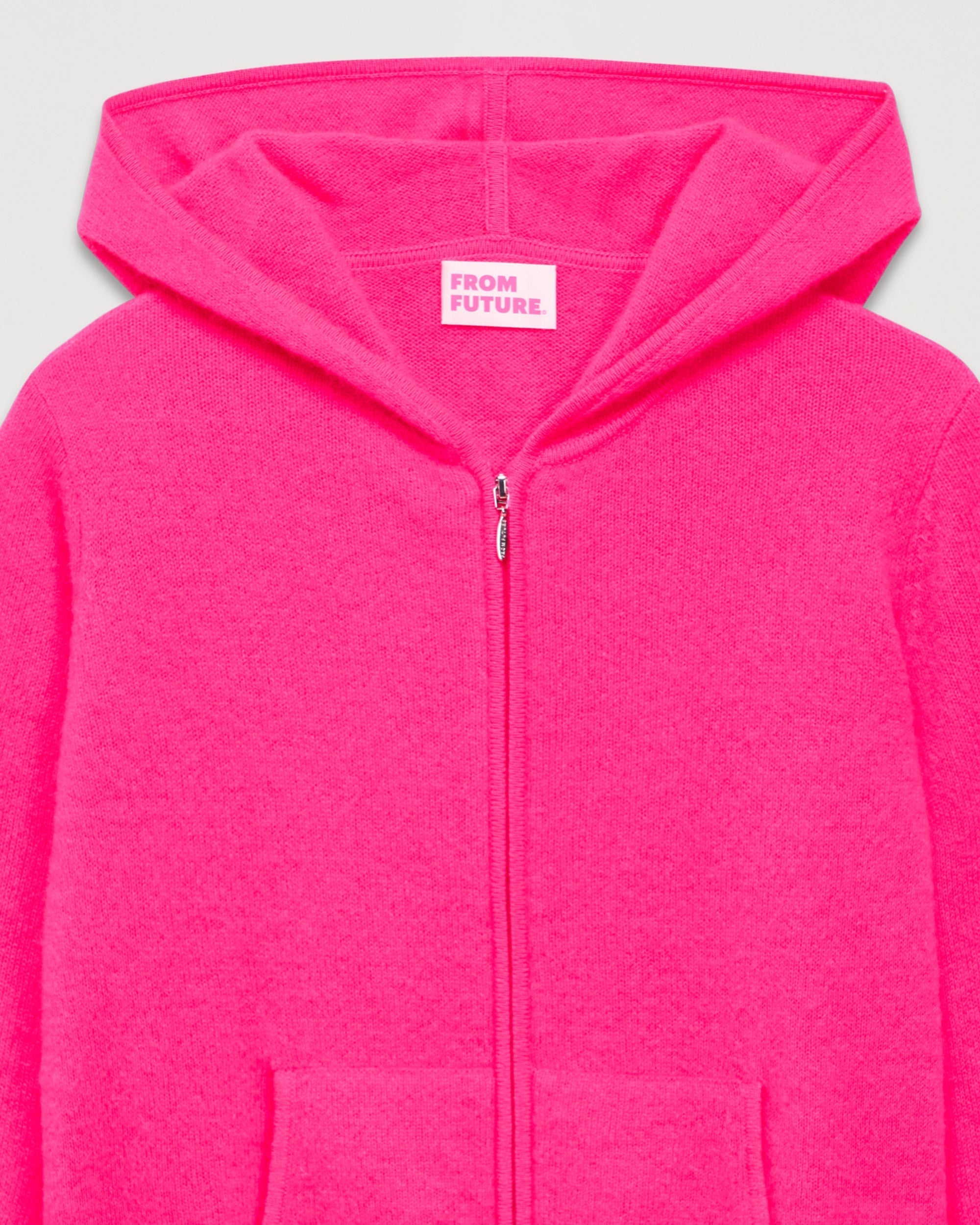 Hoodie court zippé classique en cachemire - Holiday Pink