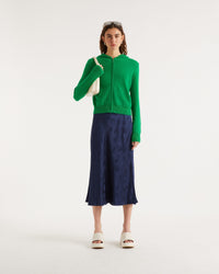 Hoodie court zippé classique en cachemire - Paradise Blue