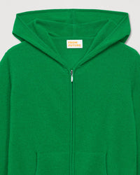 Hoodie court zippé classique en cachemire - Summer Green