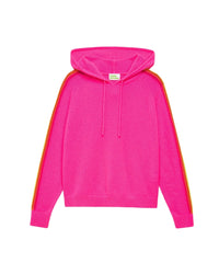 Hoodie oversize à bande multicore en cachemire - Neon Pink