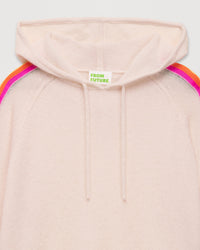 Hoodie oversize à bande multicore en cachemire - Ecru