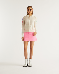 Hoodie zippé Future en laine mérinos - Ecru