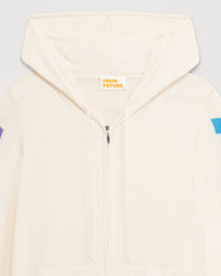 Hoodie zippé Future en laine mérinos - Ecru