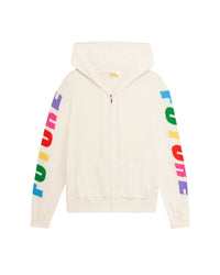 Hoodie zippé Future en laine mérinos - Ecru