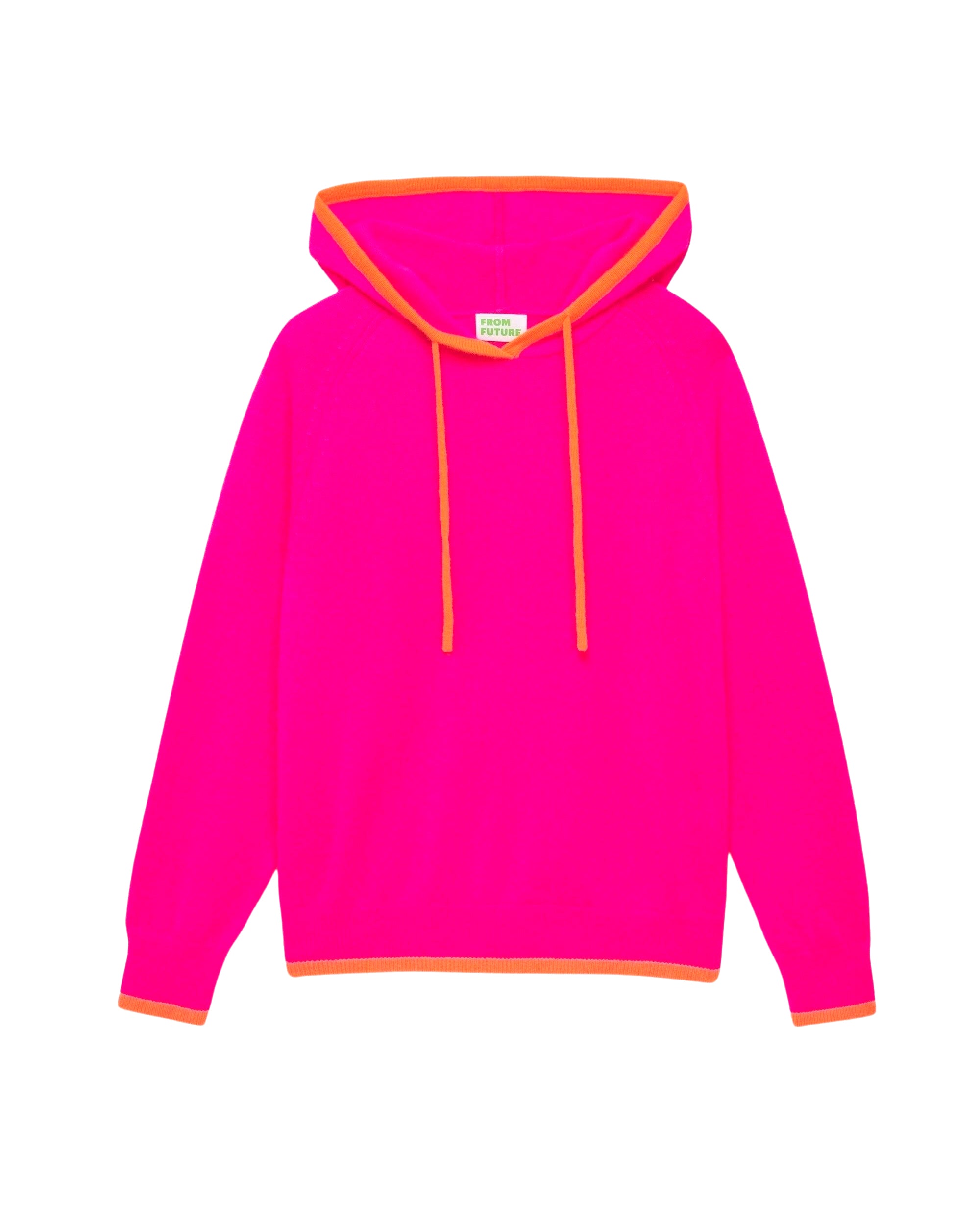 Hoodie oversize à liserets contrastés en cachemire - Flash Pink