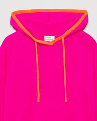 Hoodie oversize à liserets contrastés en cachemire - Flash Pink