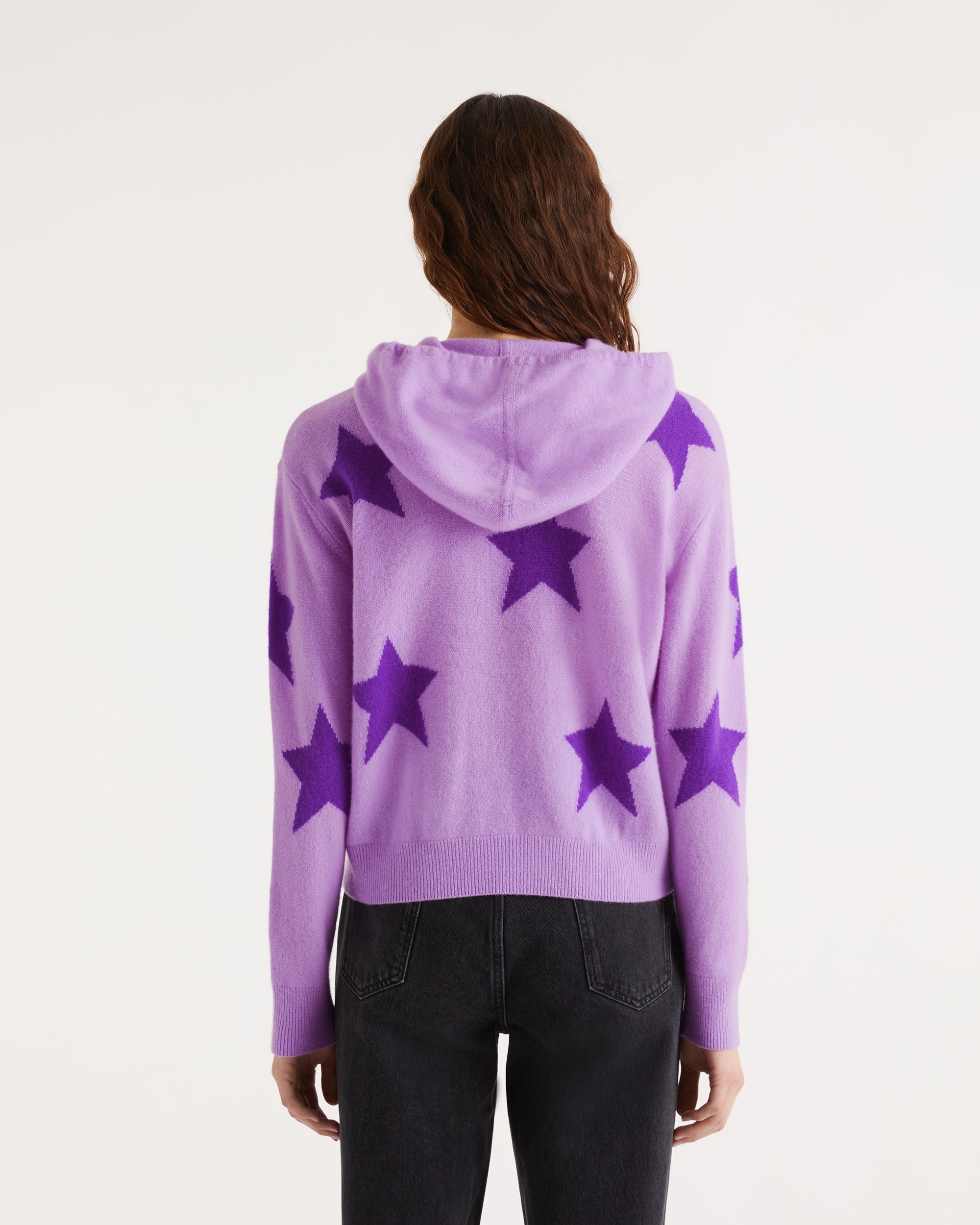 Hoodie oversize à motif étoiles en cachemire - Holiday Lilac